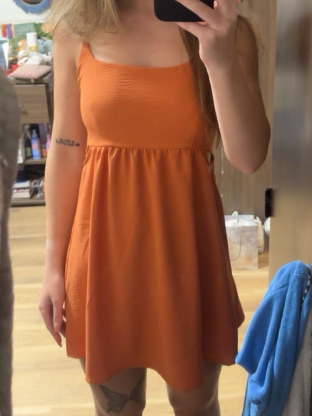 Altar’d State Orange Babydoll Dress